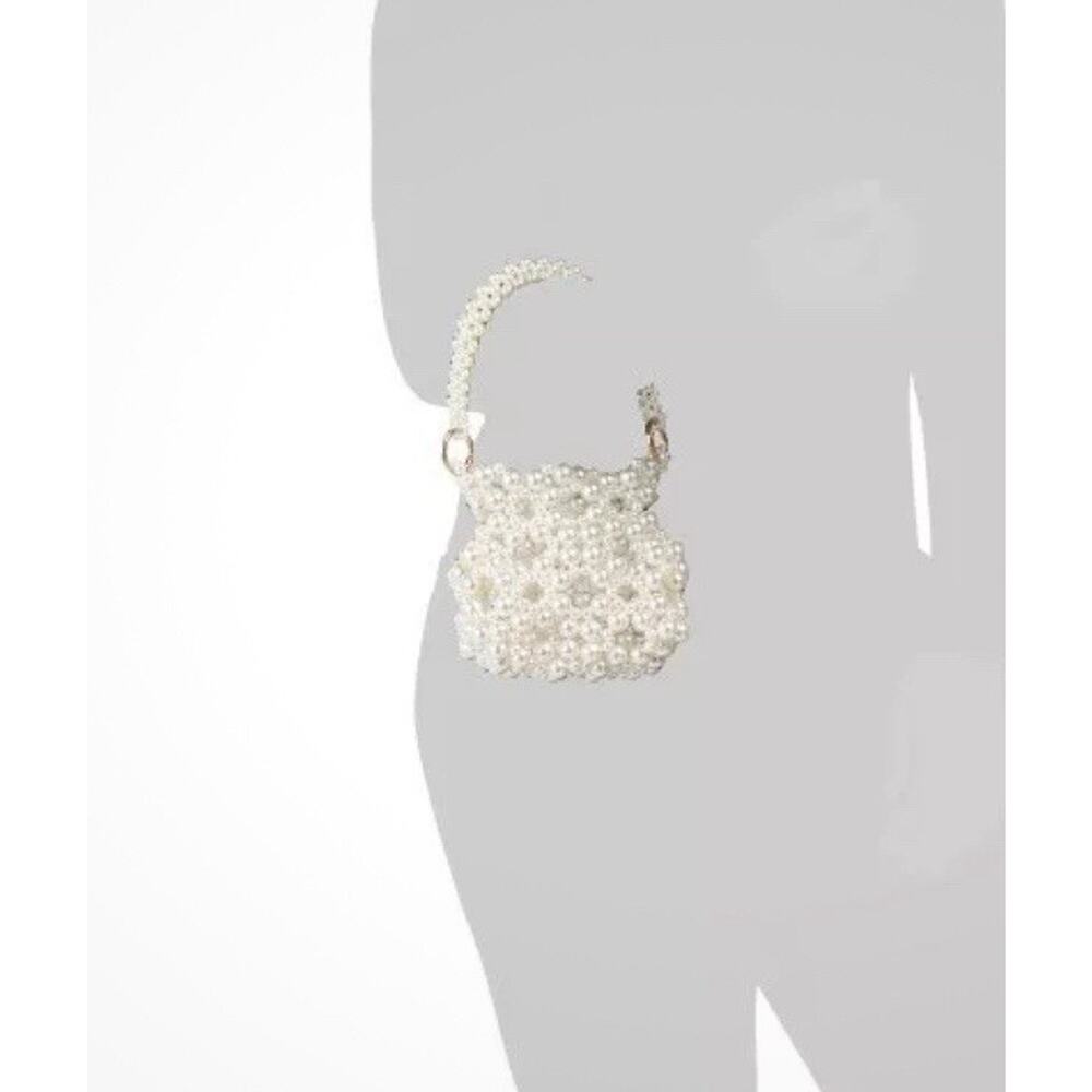 LULLA COLLECTION Faux Pearl Mini Bucket HandBag Purse Detachable Shoulder Strap